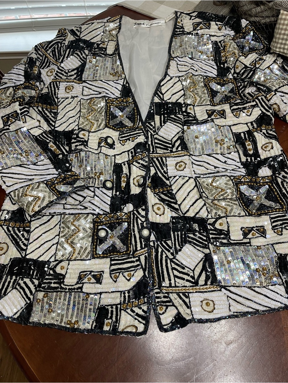 Stunning  Vintage French Collizioni sequin jacket/blazer beaded silk